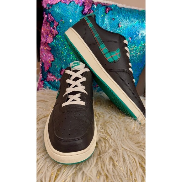 Nike Mens Court Vision Low FD0321-010 Black Green Sneakers Shoes Size 10.5 - Picture 7 of 12